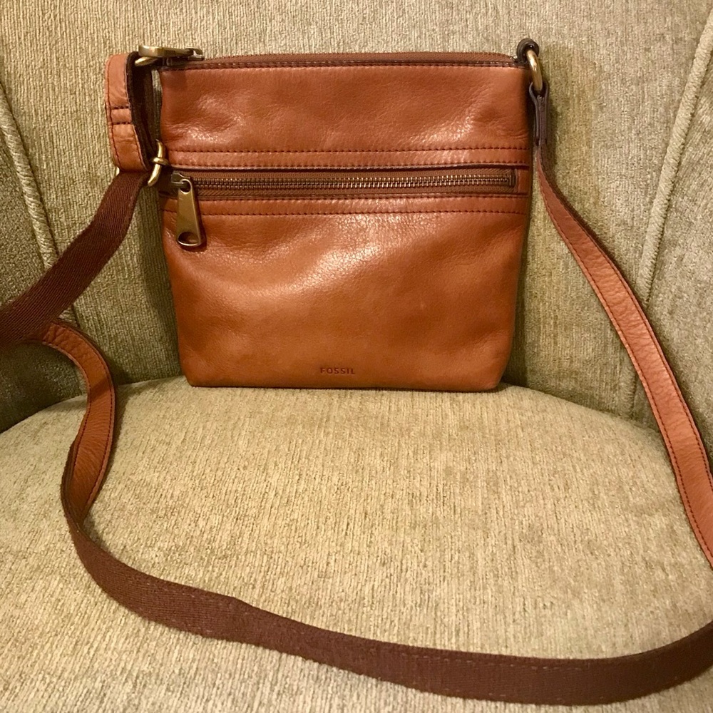 Fossil Tan Leather Cross Body